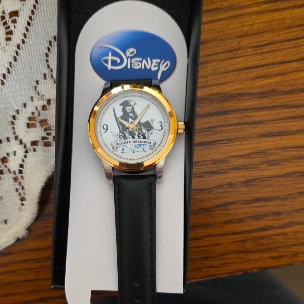 Disney Gold and Black Pirate Watch